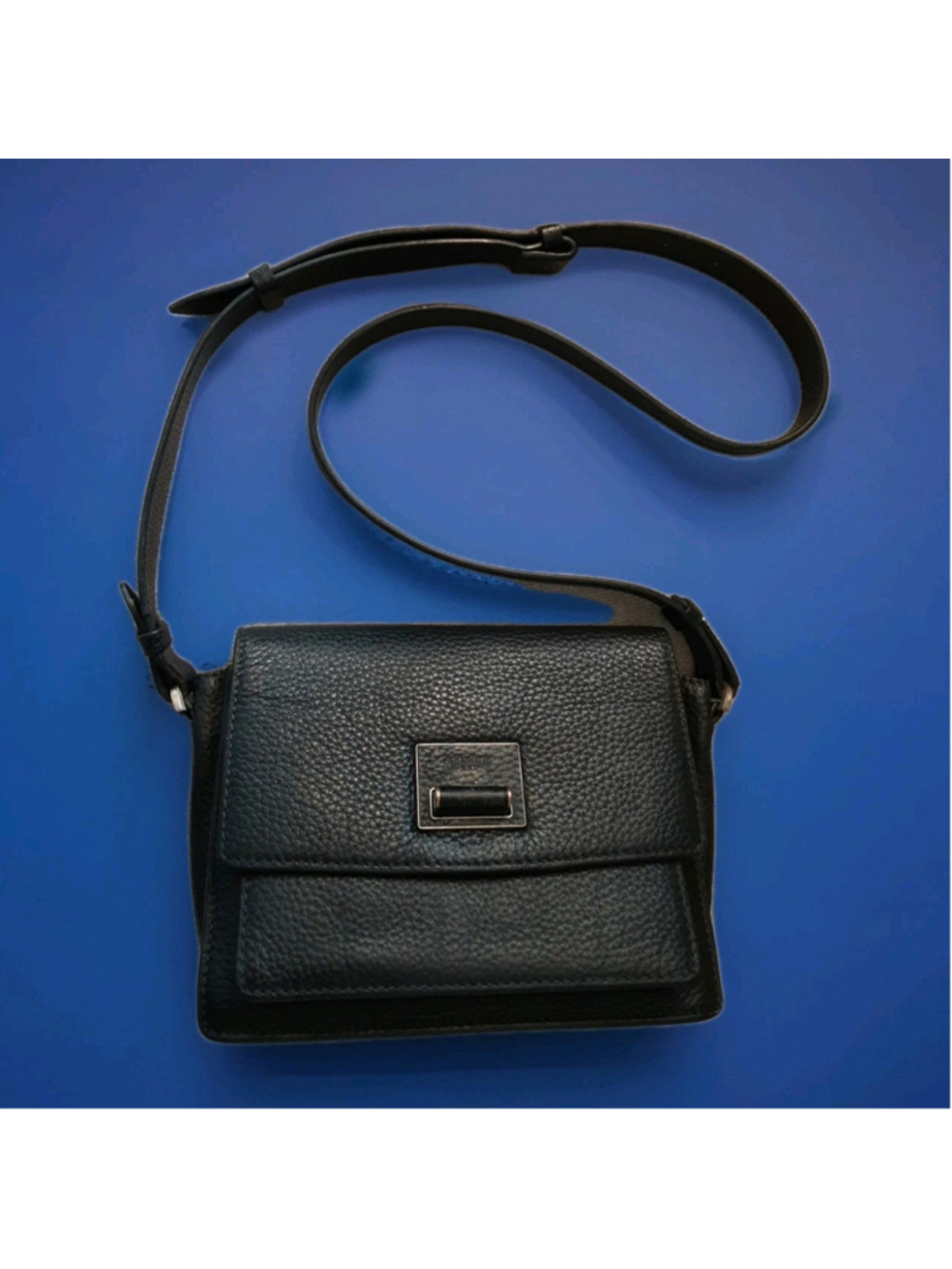 SPARTINA 449-Onyx Leather Shoulder Bag-Siren-Mia-Black Pebble Leather Turnlock